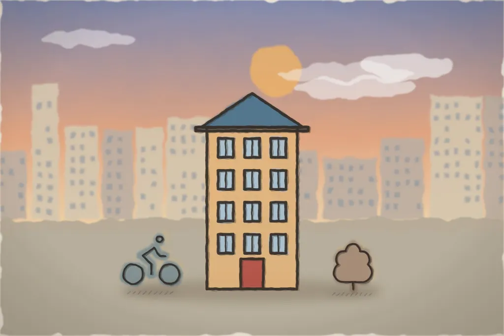 Hostelul, într-o casă săsească din centrul Sibiului, la apus (ilustrație)